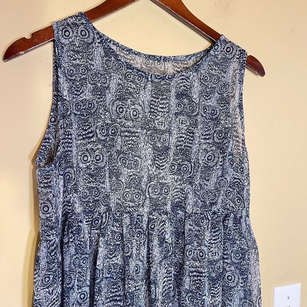 Silk Owl Blue Patterned Maxi Dress - Picture 2 of 9